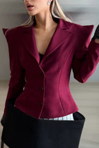 Pointed Shoulder Button Front Coats
