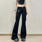 Utility Zipper Black Pants