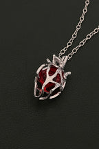 Gothic Hollow Heart Glass Pendant Necklace