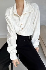 Gothic Mandarin Collar Long Sleeve Blouse