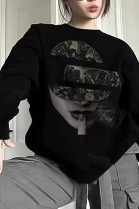 Y2K Street Style Letter Fur Hoodie Secondary image