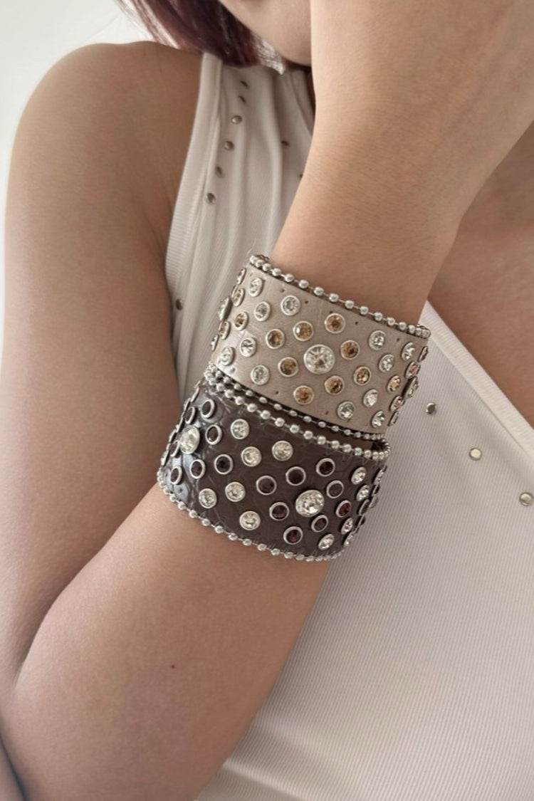 Post-apocalyptic Punk Bling Thick Bracelet