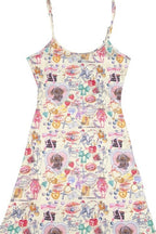 Y2K Puppy Print Vintage Sweet Slip Mini Dress