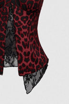 Leopard Lace Hem Tube Top