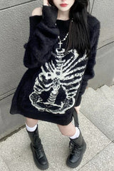 Goth Skull Print Harajuku Pullover Sweater