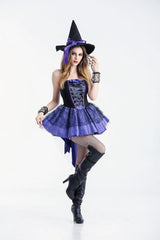 Purple Tailcoat Witch Halloween Costume