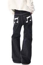 Music Note Contrast Stitch Pants