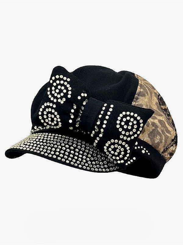Street Bow Leopard Beret Hat Secondary image