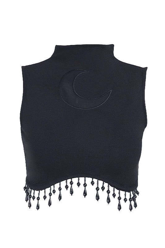 Moon Chain High Neck Crop Top