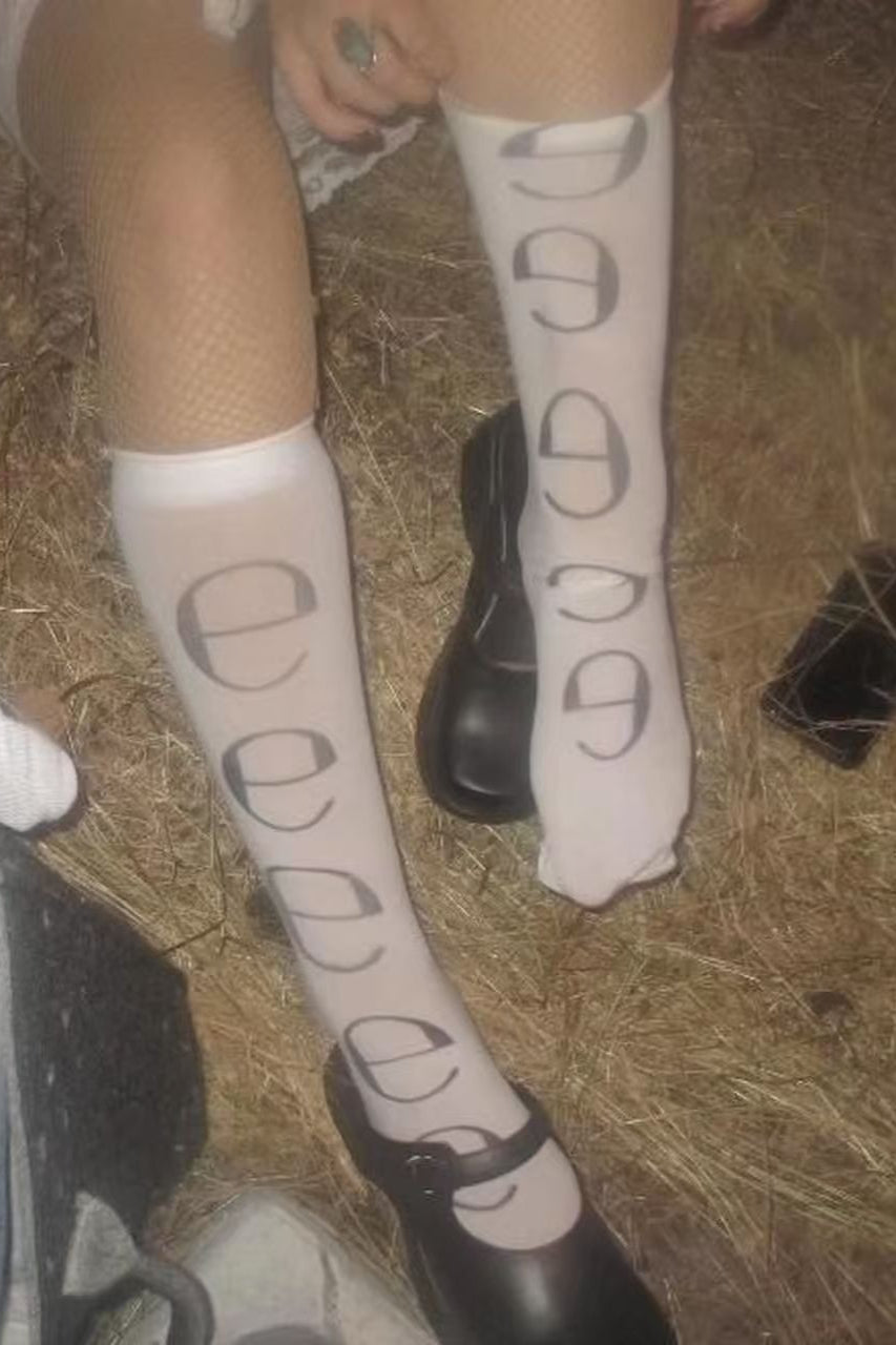 Y2K Letter Print Socks Main image