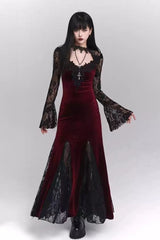 Halloween Gothic Lace Red and Black Dress