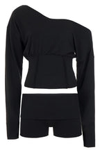 Asymmetric Gathered Waist Shorts Sets