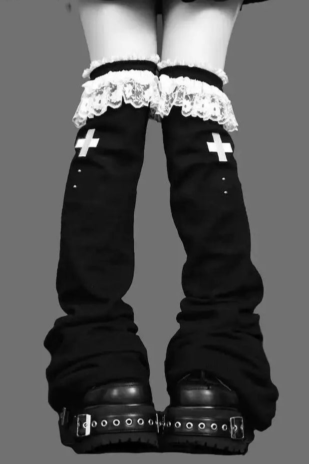 Y2K Kawaii Lace Flare Knee Length Gothic Lolita Warmers Main image