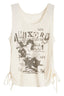 Distressed Graphic Sleeveless Tank Top