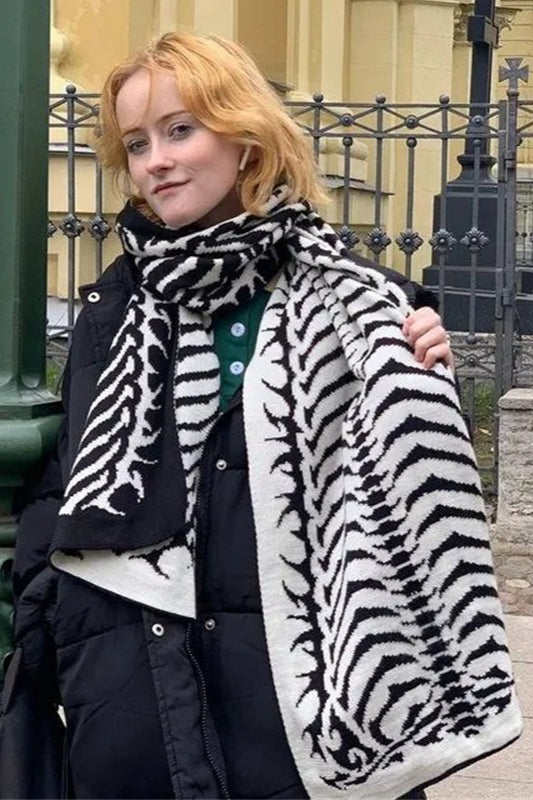Punk Y2K Dark Harajuku Jacquard Knit Warm Scarf Main image