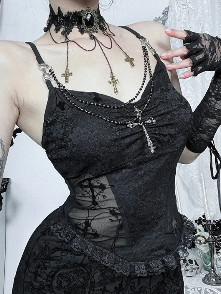 Chain Detachable Lace Corset Main image