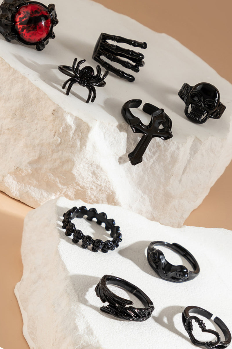 Gothic Hip Hop Stackable Multi Ring Secondary image