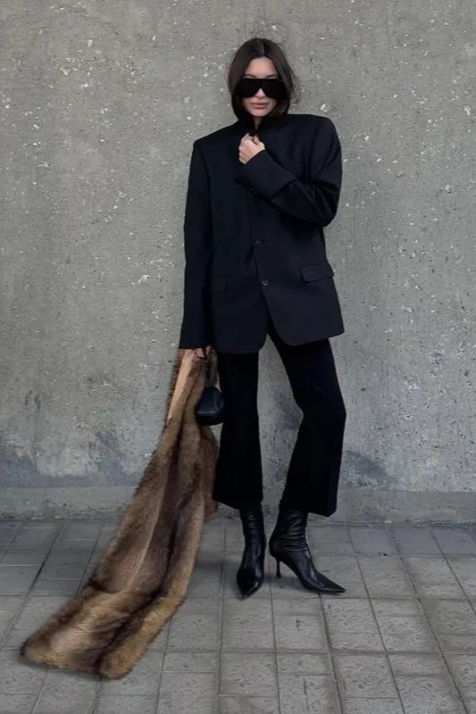 Fluffy Faux Fur With Pockets Luxury Women’s Winter Scarf