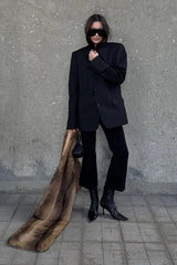 Fluffy Faux Fur With Pockets Luxury Women’s Winter Scarf