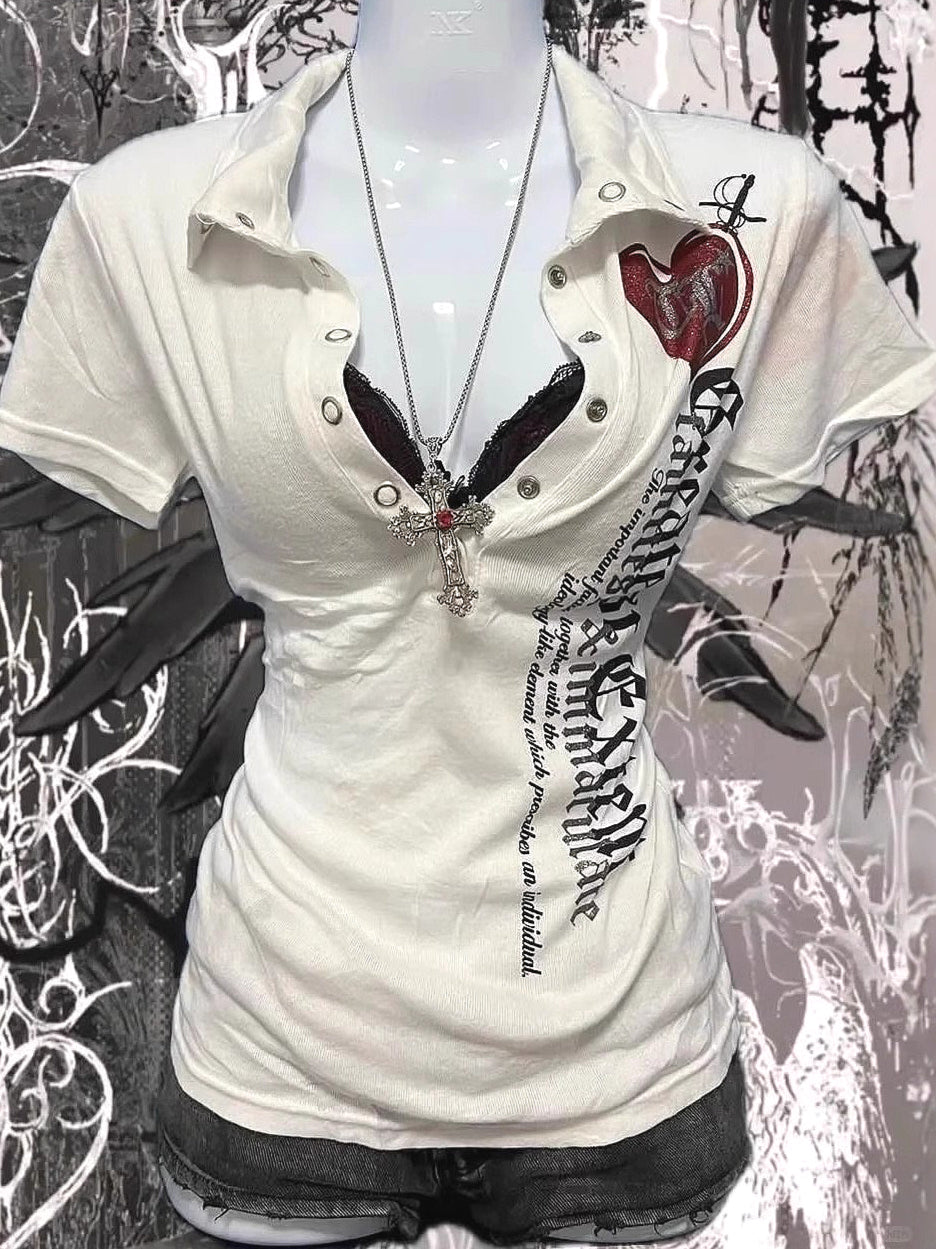 Retro Gothic Y2K Graphic T Shirt Main image
