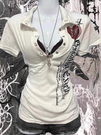 Retro Gothic Y2K Graphic T Shirt