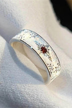 Brushed Cross White Zircon Gothic Open Ring