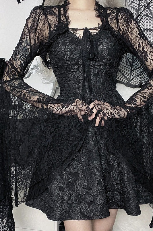 Sheer Floral Lace Bell Sleeve Bolero Main image