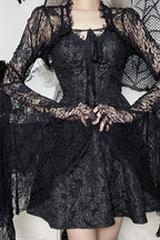 Sheer Floral Lace Bell Sleeve Bolero