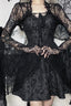 Sheer Floral Lace Bell Sleeve Bolero