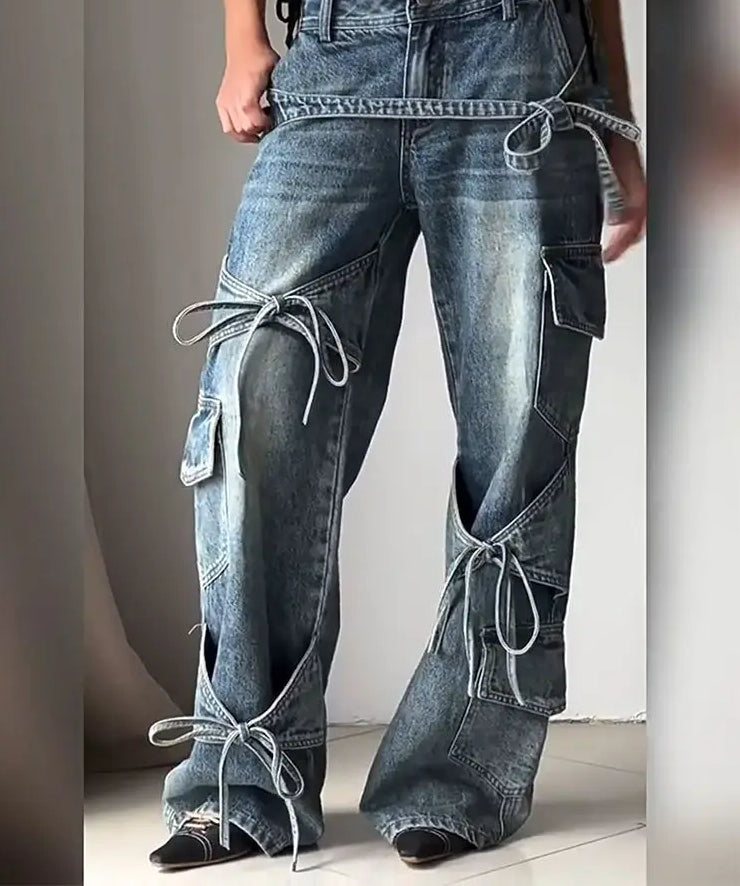 Lace-up Gothic Denim Pant Main image