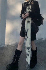 Y2K Black White Japanese Cute Cartoon Long Luxury Warm Autumn Winter Scarf