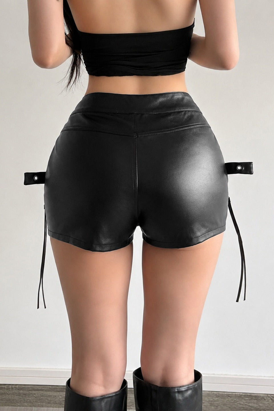 Buckle Strap Zip Detail Shorts