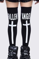 Dark Cross Print Gothic Socks