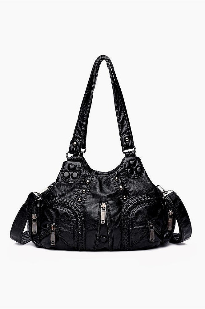 Spliced Vintage Moto Crossbody Bag Main image