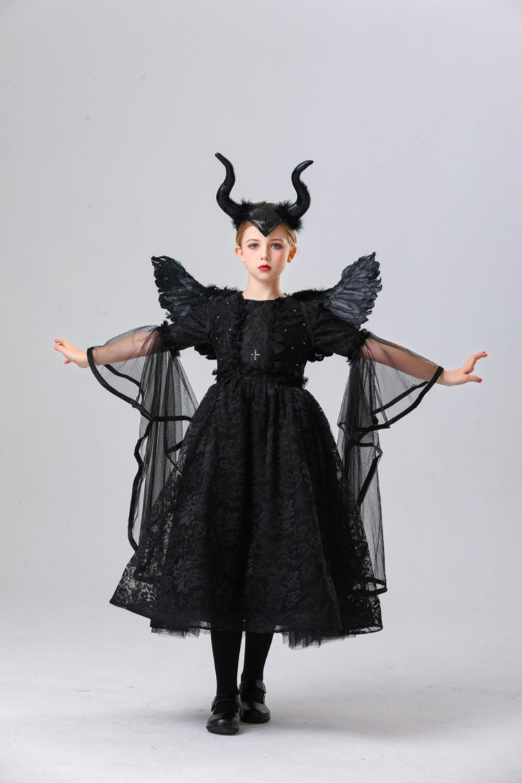 Maleficent Style Kid Halloween Costume Secondary image