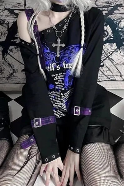 Y2K Harajuku Punk Off Shoulder Knit Top Secondary image