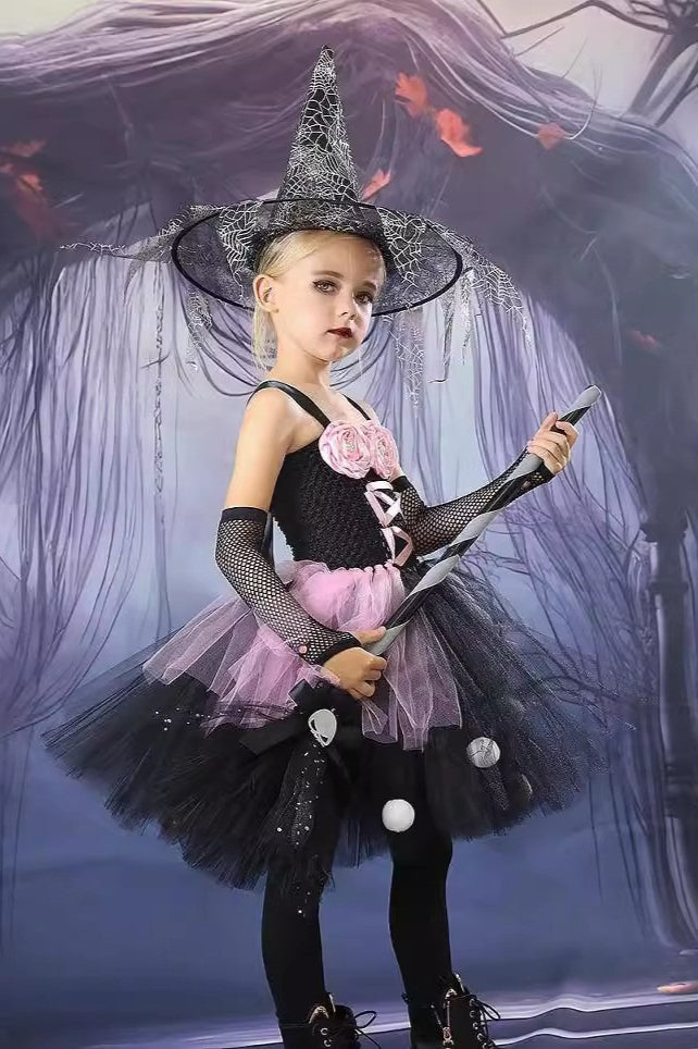 Floral Witch Tutu Kid Halloween Costume Secondary image