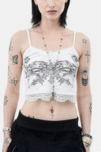 Gothic Print Lace Cami