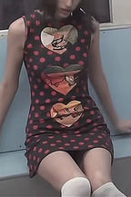 Polka Dot Vintage Slim Fit Sleeveless Mini Dress