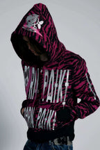 Animal Stripe Lettering Hoodies