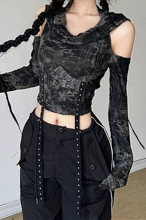 Slim Fit Cut Out Backless Crop Top Main image