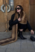 Fluffy Faux Fur With Pockets Luxury Women’s Winter Scarf
