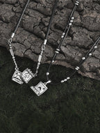 Street Minimalist Poker Card Leather Cord Necklace