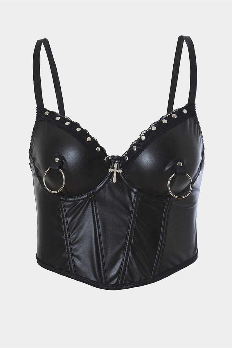Punk Leather Corset Camis Main image