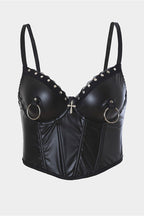 Punk Leather Corset Camis