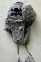 Skull Print Warm Retro Trapper Hat