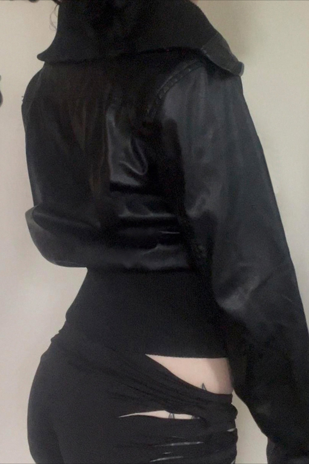 Multi Zip Cropped Faux Leather Jacket