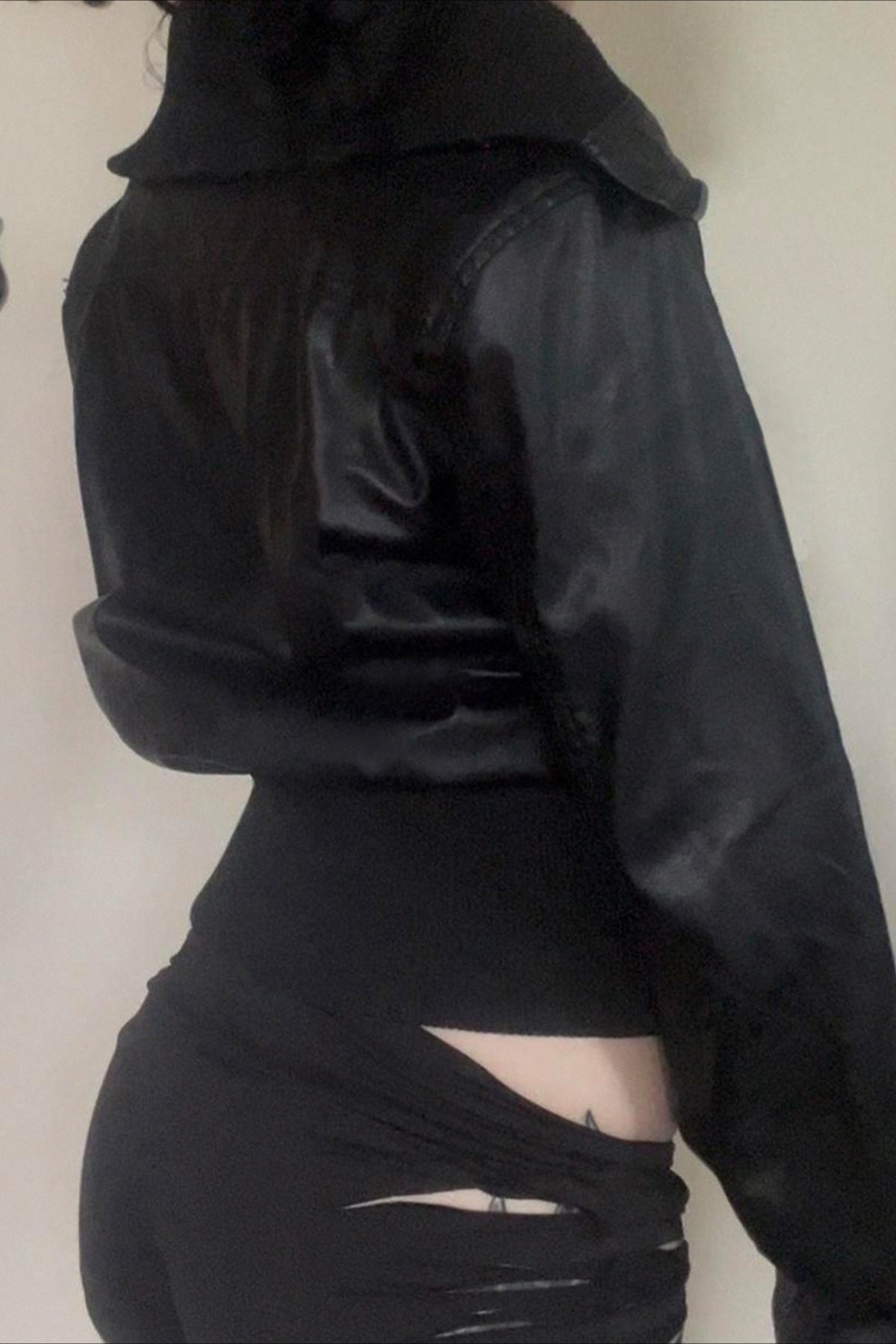 Multi Zip Cropped Faux Leather Jacket