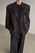 Dark Destroyed Vintage Distressed Blazer Coat