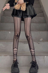 Gothic Spider Cutout Fishnet Slimming Tights